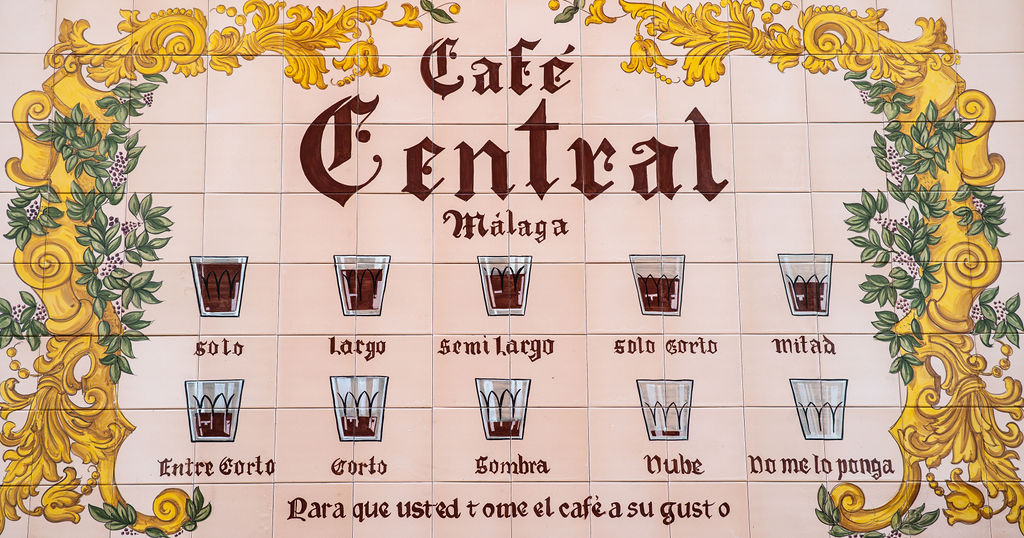 Voorbeelden van verschillende soorten koffie in Malaga